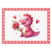 Schattigee Valentijnsdag dinosaurus Tafelkleed (Voorkant (Horizontaal))