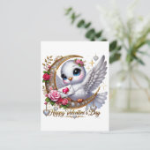 Schattigee Valentijnsdag Dove Holiday Briefkaart (Staand voorkant)