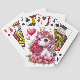 Schattigee Valentijnsdag eenhoorn Pokerkaarten