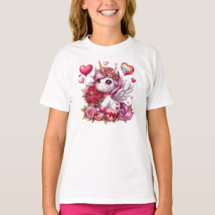 Schattigee Valentijnsdag eenhoorn T-shirt