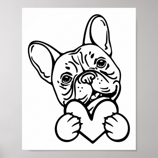 Schattigee Valentijnsdag franse buldog lover Poster (Voorkant)