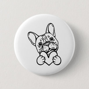 Schattigee Valentijnsdag franse buldog lover Ronde Button 5,7 Cm