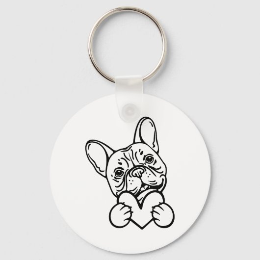 Schattigee Valentijnsdag franse buldog lover Sleutelhanger (Voorkant)