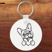 Schattigee Valentijnsdag franse buldog lover Sleutelhanger (Voorkant)