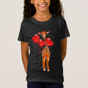 Schattigee Valentijnsdag giraffe hartballonnen T-shirt