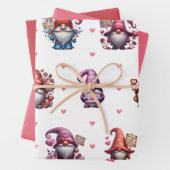 Schattigee Valentijnsdag Gnomen met Tekens & Solid Inpakpapier Vel (In situ)