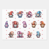 Schattigee Valentijnsdag Gnomen met Tekens & Solid Inpakpapier Vel (Voorkant)