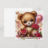 Schattigee Valentijnsdag Groet Teddy Bear Kaart (Voorkant / Achterkant)