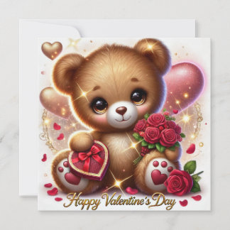Schattigee Valentijnsdag Groet Teddy Bear Kaart