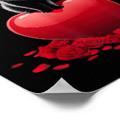 Schattigee Valentijnsdag Hart Zwarte Kat Vrouwen M Poster (Hoek)