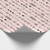 Schattigee Valentijnsdag harten en pijlen Cadeaupapier (Hoek)