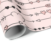 Schattigee Valentijnsdag harten en pijlen Cadeaupapier (Rol Hoek)