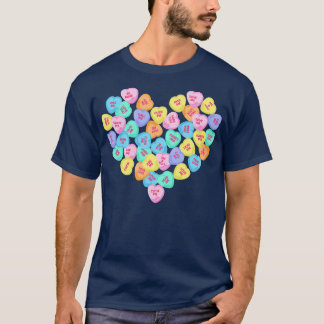 Schattigee Valentijnsdag Harten Snoep Valentijnse  T-shirt