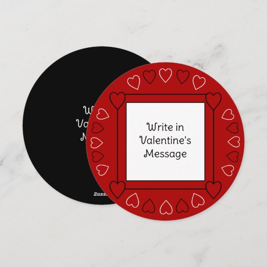 Schattigee Valentijnsdag Hearts Voeg bericht toe a Feestdagenkaart (Voorkant / Achterkant)