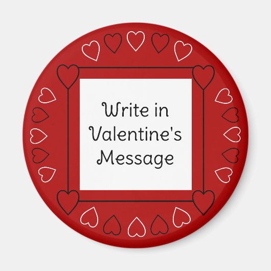 Schattigee Valentijnsdag Hearts Voeg bericht toe a Magneet (Voorkant)