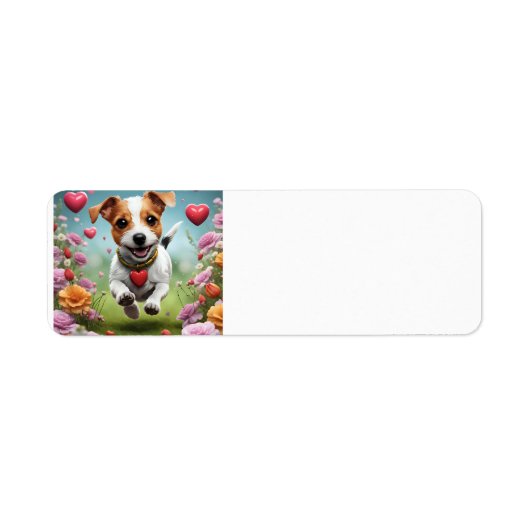 Schattigee Valentijnsdag Hond retour adreslabel Etiket (Voorkant)