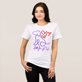 Schattigee Valentijnsdag Hondenliefhebber Tri-Blend Shirt