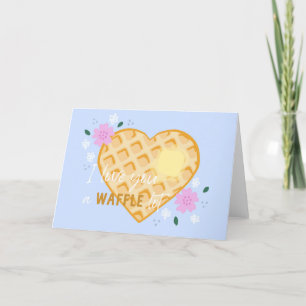 Schattigee Valentijnsdag Jubileum Waffle Food Pun Feestdagen Kaart
