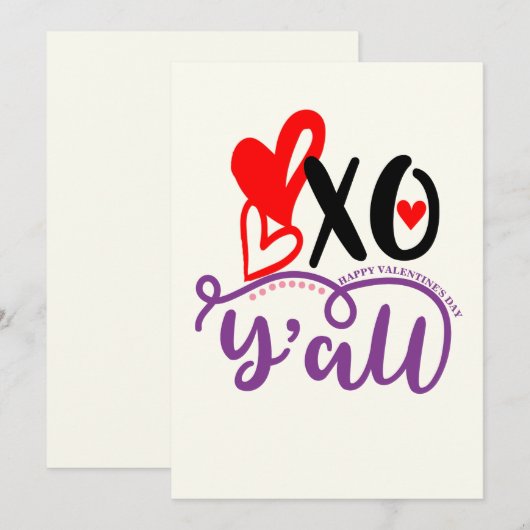 Schattigee Valentijnsdag Kaart | Hou van harten (Voorkant / Achterkant)