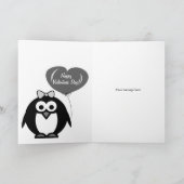 Schattigee Valentijnsdag kaart met pinguïn en hart (Binnen)