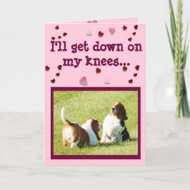 Schattigee Valentijnsdag Kaart w / Funny Basset Ho