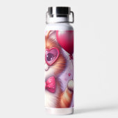 Schattigee Valentijnsdag kat/kiten Waterfles (Achterkant)