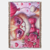 Schattigee Valentijnsdag kat/kitten Deken (Voorkant Verticaal)