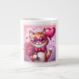 Schattigee Valentijnsdag kat/kitten Grote Koffiekop