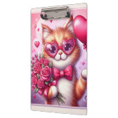 Schattigee Valentijnsdag kat/kitten Klembord (Links)