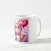 Schattigee Valentijnsdag kat/kitten Koffiemok (Voorkant rechts)