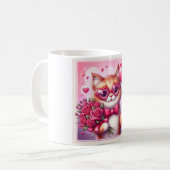 Schattigee Valentijnsdag kat/kitten Koffiemok (Voorkant links)