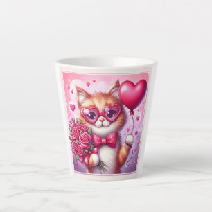 Schattigee Valentijnsdag kat/kitten Latte Mok