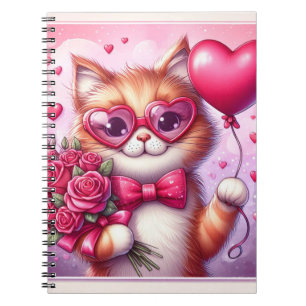 Schattigee Valentijnsdag kat/kitten Notitieboek