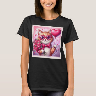 Schattigee Valentijnsdag kat/kitten T-shirt