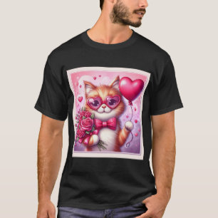 Schattigee Valentijnsdag kat/kitten T-shirt