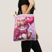 Schattigee Valentijnsdag kat/kitten Tote Bag (Dichtbij)