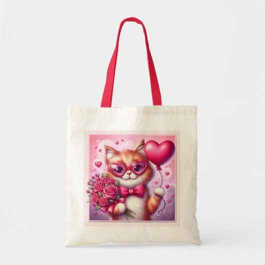 Schattigee Valentijnsdag kat/kitten Tote Bag (Voorkant)