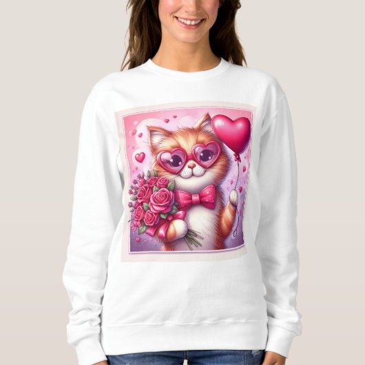 Schattigee Valentijnsdag kat/kitten Trui (Voorkant)