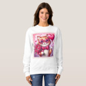 Schattigee Valentijnsdag kat/kitten Trui (Voorkant volledig)