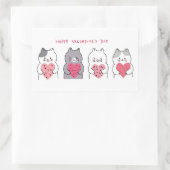 Schattigee Valentijnsdag Katten Rechthoekige Sticker (Tas)
