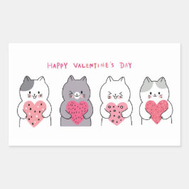 Schattigee Valentijnsdag Katten Rechthoekige Sticker