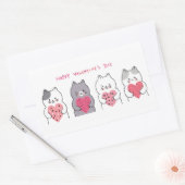 Schattigee Valentijnsdag Katten Rechthoekige Sticker (Envelop)