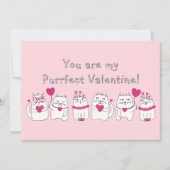 Schattigee Valentijnsdag Katten Roze harten Feestdagenkaart (Voorkant)
