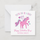 Schattigee Valentijnsdag Kinder Klaslokaal Eenhoor Notitiekaartje (Voorkant)