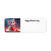 Schattigee Valentijnsdag kitten retour adres label (Voorkant)