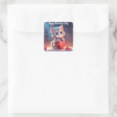Schattigee Valentijnsdag kitten Sticker (Tas)