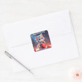 Schattigee Valentijnsdag kitten Sticker (Envelop)