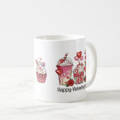 Schattigee Valentijnsdag Koffie Cupcakes en Liefde Koffiemok (Voorkant rechts)