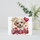 Schattigee Valentijnsdag Labrador Dog Holiday Brie Feestdagenkaart (Staand voorkant)