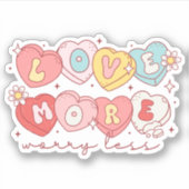 Schattigee Valentijnsdag liefde meer, zorgen minde Sticker (Voorkant)